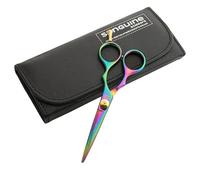 Japanese Titanium Coated Hair Cutting Scissors, Experience Ultra-Sharp Blades, Prevent Split Ends. 5 Inch, 13 cm - Case