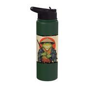 Japanese Toad Samurai Frog Character Art Stainless Steel Insulated Water Bottle