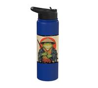 Japanese Toad Samurai Frog Character Art Stainless Steel Insulated Water Bottle