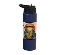 Japanese Toad Samurai Frog Character Art Stainless Steel Insulated Water Bottle