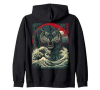 Japanese Tokyo Tiger Great Wave off Kanagawa Zip Hoodie