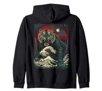 Japanese Tokyo Tiger Great Wave off Kanagawa Zip Hoodie