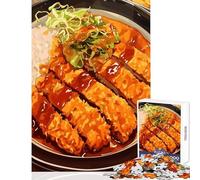 Japanese Tonkatsu Curry with Rice Puzzles for Adults 1000 Pieces Improve Retention of Details And Facts Quiet Calm Relaxing Playtime (50x75cm)