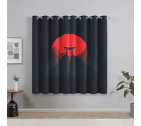 Japanese Torii Blackout Curtains for Living Room, Asian Oriental Japan Shrine Curtains Bedroom Home Decor, Thermal Eyelet Window Drapes, 2 Panels 72 Drop, 66x72 (W x L) Q-D13