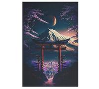 Japanese Torii Fuji Jigsaw Puzzles for Adults 1000 Piece Wooden Puzzle for Kids Challenging Game 78×53cm