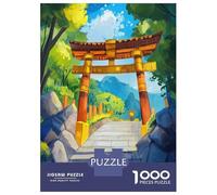 Japanese Torii Gate 1000 Piece Jigsaw Puzzle, Continental Street Poster, Screen-Free Fun, Interlocking Paper Pieces, Travel Gift for Home Décor Fans, 70x50cm/1000pcs