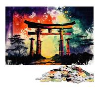 Japanese Torii Gate 1000Pc Adults Jigsaw Puzzle Wooden Puzzles Challenging Brain Teaser for Teenagers, Family Game Night Fun 50x75CM/19.68x29.52inch