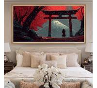 Japanese Torii Gate Diamond Art Kits Adults, DIY 5D Large Diamond Painting Samurai Full Square Drill Crystal Art Kits 39.4x78.7 Inch, Embroidery Cross Stitch Canvas for Home Wall Decor (DP393)