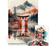 Japanese Torii Gate in Misty Landscape Jigsaw Puzzles for Adults 1000 Piece Enjoyable Game Firm Joint Family Enjoyable Santa Present (50x75cm)