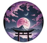 Japanese Torii Gate Jigsaw Puzzles 1000 Pieces for Adults Round Jigsaws 1000 Pieces for Adults Ideal for Family Fun, Relaxation 67.5x67.5cm