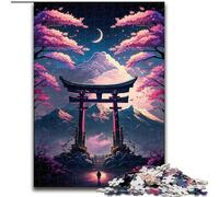 Japanese Torii Gate Jigsaw Puzzles for Teenagers 1000 Piece Puzzle, Stress Reliever Staycation Kill Time Funny Gift (26x38cm)