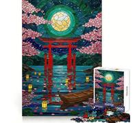 Japanese Torii Gate Stained Glass for Adults 1000 Piece Jigsaw Puzzle Sharp Mind Creative Fun Family Pastime Art Display (38x52cm)