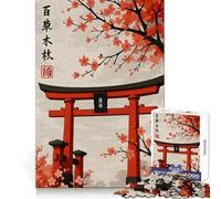 Japanese Torii Gate with Cherry Blossoms Puzzles for Adults 1000 Puzzles Brain Power Nice Thick Fun Challenge Premium Gift (38x26cm)