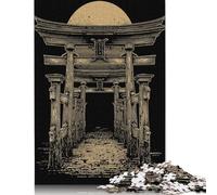 Japanese Torii Gate with Rising Sun Puzzle Fun Premium Cardboard Jigsaw Puzzle for Adults Teen Easter Gifts 500pcs (52x38cm)