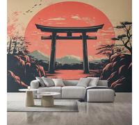 Japanese Torii Wallpaper, Mountain Asian Oriental Wall Mural for Living Room, Non-Woven Wall Paper for Bedroom 450X315cm, Photo Wallpaper Home Decor D33