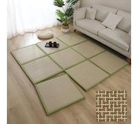 Japanese Traditional Foldable Floor Mat - Breathable Natural Rattan Summer Sleeping Mattress for Guest Room Meditation Space Living Room Bedroom Playroom (B 60 * 60cm/23.6 * 23.6)