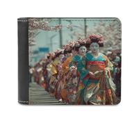 Japanese Traditional Geisha Culture Printed Bifold Wallet with Hidden Compartments Pocket Money and Credit Card Holder for Men Women