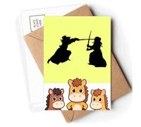 Japanese Traditional Kendo Outline Postcards Envelopes Cards Mailing Year Horse