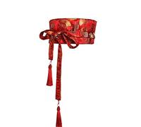 Japanese Traditional Kimono Belt Women Corset Tassel Belt Blue Wave Pattern Wide Belt Yukata Crane Haori Obi Asian Waist Belts