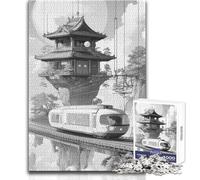 Japanese Train in The Clouds Puzzle for Teenagers 1000 Pieces Learning through Play Experience Heartfelt Special Occasion Gift Size 38x26cm