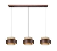 Japanese Triple Light E27 Table Lamp ge Yellow Travertine Design Wood Base Perfect for Dining Room & Kitchen Island Cole Collection