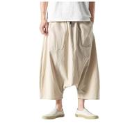 Japanese Trousers Men Harem Pants Mens Linen Trousers Mens Wide Leg Trousers Mens Harem Pants Baggy Trousers Mens Mens Beach Pants Parachute Pants Mens Yoga Trousers Sweatpants Khaki