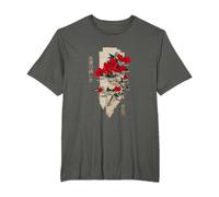 Japanese Tsubaki Flower in Retro Grunge Flowers Aesthetics T-Shirt