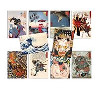 Japanese Ukiyo-e Art Postcards Set of 10 - Postcard Pack Woodblock Cards Gift (Card Set 1)