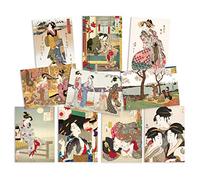 Japanese Ukiyo-e Art Postcards Set of 10 - Postcard Pack Woodblock Maiko Print Cards