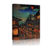 Japanese Ukiyo-E Poster Prints Rainy Night Canvas Wall Art 70x90cm