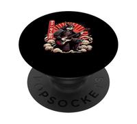 Japanese Ukiyo-E Samurai Cat Playing The Electric Guitar PopSockets Adhesive PopGrip