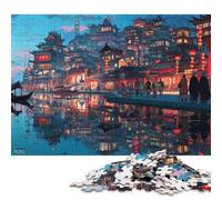 Japanese Ukiyo-e Wooden Jigsaw Puzzle 300 Pieces for Adults Fun Toy Intellectual Game Home Decoration Stress Relief Toy Education Game Relaxation And Intelligence 300pcs (40x28cm)