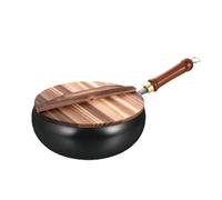 Japanese Uncoated Iron Pan | Hand Forged Non Stick Iron Pan | Japanese Cast Irons Frying Pot with Lid | Easy Cleaning Ancient Cooking Big Belly Pot for Induction & g-as Stove