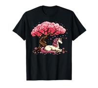 Japanese Unicorn Cherry Blossom Kawaii Sakura Art T-Shirt