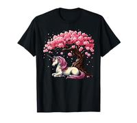 Japanese Unicorn Cherry Blossom Sakura Kawaii Art T-Shirt