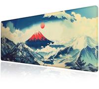 Japanese Unique Design Large Mouse Pads for Desk, Mount Fuji The vast Snowy Mountains Mousepad with Non-Slip Rubber Base for for Computer Keyboard, Desk Pad with Stitched Edges