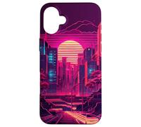 Japanese Vaporwave City Tokyo Urban Futurism Aesthetic Case for iPhone 16 Plus