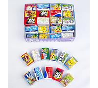 Japanese Various Bubble Chewing Gum Assorted Set, 60 Pieces,12.7oz, Kawaii Labels, Multiple Flavors, Yogurt, cola, soda, pineapple, strawberry, grape flavors, Japanese Candy Dagashi Box