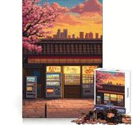 Japanese Vending Machines at Sunset Jigsaw Puzzles 1000 Pieces for Adults Memory Boost Decompress Pattern Assemble Wall Display (38x26cm)