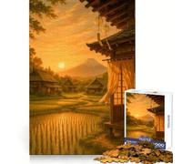 Japanese Village at Sunset with Mount Fuji 1000 Piece Jigsaw Puzzles for Teenagers Brain Think Snug Connection Real Challenge Christmas Idea (50x75cm)