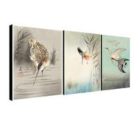 Japanese Vintage Bird Art by Ohara Koson - Set Of 3 Prints - Wrapped Framed Canvas Wall Art - Various Sizes (A1 [81cm x 61cm])