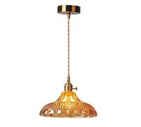 Japanese Vintage Brass Glass Chandelier Lights Restaurant Bedroom Bedside Pendant Lamp Small Hanging Light Fixture E27 Holder Glass Lampshade Pendant Light Adjustable Height Line Lamp Change for The