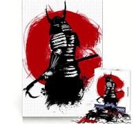 Japanese Vintage Samurai Jigsaw Puzzles 1000 Pieces for Teenagers Logic Boost Snug Joint Home Fun Premium Gift (38x52cm)