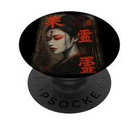 japanese Vintage Streetwear Geisha in the hip hop style PopSockets Adhesive PopGrip