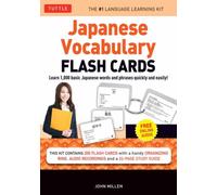 Japanese Vocabulary Flash Cards Kit : Learn 1000 basic Japanese words and phrases quickly and easily! (Boxed Set of 200 Double-Sided Flash Cards with Study Guide & Organizer Ring)