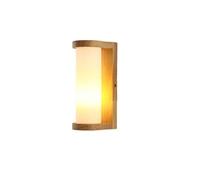 Japanese Wabi-sabi Solid Wood Wall Lamps 12W E27 Warm Light Dimmable Glass Wall Sconces Vintage Simple Background Wall Corridor Room Hote Study Bedroom Wall Light Lamp