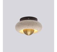 Japanese Wabi-Sabi Style Ceiling Light, Nordic Natural Stvintage Farmhouse Ceiling Light Fixture, Yellow Travertine Art Deco Close to Ceiling Lamp for Bedroom Hallway Entryway Kitchen Foye/Walnut Colo