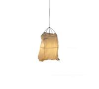Japanese Wabi-sabi Style Pure Hand-Woven Linen Hanging Lamp Adjustable Hanging Wire Height Hardware Pendant Lightled Bedroom Study Single Head Chaners Hot Pot Restaurant Lighting Fixture (S)