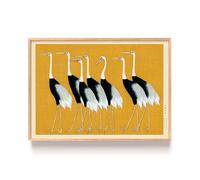 Japanese Wall Art Painting Prints From Original Artworks Hokusai Great wave, Takahashi, Mount Fuji woodblock style printed on thick card at high resolution (Red Crown Crane, A3 297x420mm, Unframed)