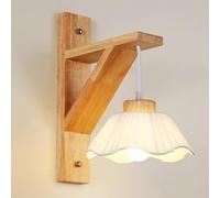 Japanese Wall Sconce, Indoor Bedside Bedroom Wall Lamp Fixture, Simple Chinese - - Glass Shade Wall Mount Light, Compatible with Living Room Aisle Long LED Lights,